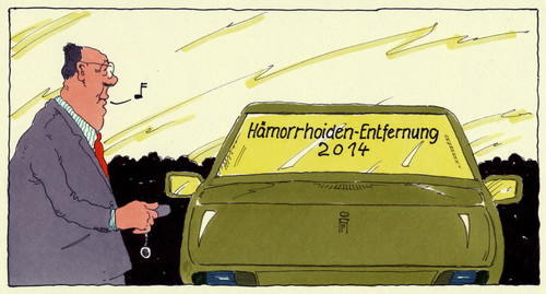 Cartoon: entfernung (medium) by Andreas Prüstel tagged hämorrhoiden,hämorrhoidenentfernung,operation,autoaufkleber,cartoon,karikatur,andreas,pruestel,hämorrhoiden,hämorrhoidenentfernung,operation,autoaufkleber,cartoon,karikatur,andreas,pruestel