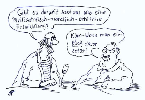 Cartoon: entwicklung (medium) by Andreas Prüstel tagged gesellschaftliche,entwicklung,zivilisation,ethik,moral,rückentwicklung,cartoon,karikatur,andreas,pruestel,gesellschaftliche,entwicklung,zivilisation,ethik,moral,rückentwicklung,cartoon,karikatur,andreas,pruestel