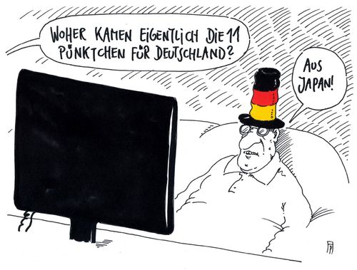 Cartoon: esc 2016 (medium) by Andreas Prüstel tagged esc,punktvergabe,platzierung,deutschland,japan,cartoon,karikatur,andreas,pruestel,esc,punktvergabe,platzierung,deutschland,japan,cartoon,karikatur,andreas,pruestel