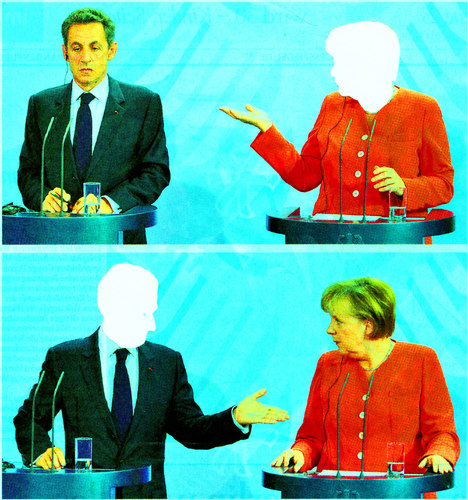 Cartoon: eu eu (medium) by Andreas Prüstel tagged europäischeunion,handelndepolitik,deutschland,frankreich,merkel,sakozy,eu