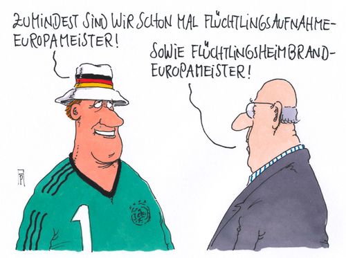 Cartoon: europameister (medium) by Andreas Prüstel tagged flüchtlinge,flüchtlingszustrom,flüchtlingsaufnahme,deutschland,fremdenhass,flüchtlingsunterkünfte,brandanschläge,europameister,cartoon,karikatur,andreas,pruestel,flüchtlinge,flüchtlingszustrom,flüchtlingsaufnahme,deutschland,fremdenhass,flüchtlingsunterkünfte,brandanschläge,europameister,cartoon,karikatur,andreas,pruestel