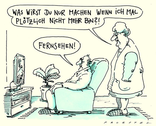 Cartoon: ewige werte (medium) by Andreas Prüstel tagged ehe,ehepartner,tv,gewohnheiten,ehepartner,ehe,tv,gewohnheiten,liebe,beziehung