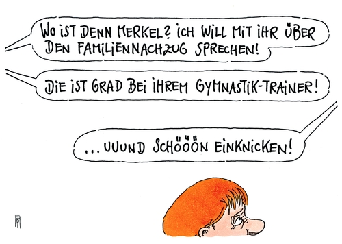 Cartoon: familiennachzug (medium) by Andreas Prüstel tagged flüchtlingspolitik,familiennachzug,syrische,flüchtlinge,kanzlerin,merkel,einknicken,cdu,csu,cartoon,karikatur,andreas,pruestel,flüchtlingspolitik,familiennachzug,syrische,flüchtlinge,kanzlerin,merkel,einknicken,cdu,csu,cartoon,karikatur,andreas,pruestel