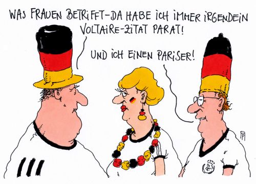 Cartoon: faninnen (medium) by Andreas Prüstel tagged fußballeuropameisterschaft,frankreich,deutsche,fans,fanartikel,voltaire,pariser,kondom,cartoon,karikatur,andreas,pruestel,fußballeuropameisterschaft,frankreich,deutsche,fans,fanartikel,voltaire,pariser,kondom,cartoon,karikatur,andreas,pruestel