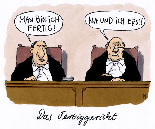 Cartoon: fertiggericht (medium) by Andreas Prüstel tagged gericht,richter,justiz,stress,erschöpfung,überforderung,cartoon,karikatur,andreas,pruestel,gericht,richter,justiz,stress,erschöpfung,überforderung,cartoon,karikatur,andreas,pruestel