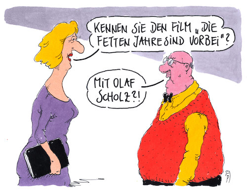 Cartoon: fette jahre (medium) by Andreas Prüstel tagged finanzminister,olaf,scholz,fdp,vorausschau,rezession,cartoon,karikatur,andreas,pruestel,finanzminister,olaf,scholz,fdp,vorausschau,rezession,cartoon,karikatur,andreas,pruestel