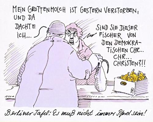 Cartoon: fischer denkt mit (medium) by Andreas Prüstel tagged pferdefleischskandal,belastete,produkte,armenspeisung,hartwig,fischer,cdu,cartoon,karikatur,pferdefleischskandal,belastete,produkte,armenspeisung,hartwig,fischer,cdu,cartoon,karikatur