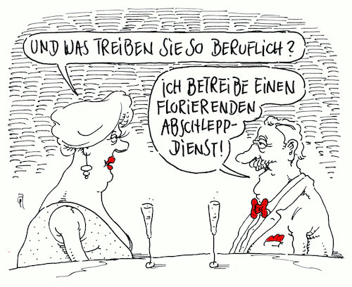 Cartoon: florierend (medium) by Andreas Prüstel tagged date,beruf,abschleppen,abschleppdienst,cartoon,karikatur,andreas,pruestel,date,beruf,abschleppen,abschleppdienst,cartoon,karikatur,andreas,pruestel