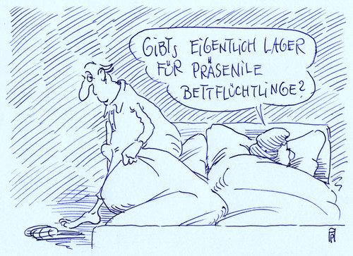 Cartoon: flüchtlinge (medium) by Andreas Prüstel tagged flucht,flüchtlinge,eu,flüchtlingslager,europa,bettflucht,präsenil,cartoon,karikatur,andreas,pruestel,flucht,flüchtlinge,eu,flüchtlingslager,europa,bettflucht,präsenil,cartoon,karikatur,andreas,pruestel