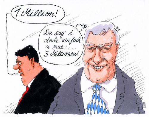 Cartoon: flüchtlingszahlen (medium) by Andreas Prüstel tagged flüchtlinge,flüchtlingszahlen,gabriel,spd,prognose,asyl,asylanten,seehofer,csu,bayern,cartoon,karikatur,andreas,pruestel,flüchtlinge,flüchtlingszahlen,gabriel,spd,prognose,asyl,asylanten,seehofer,csu,bayern,cartoon,karikatur,andreas,pruestel