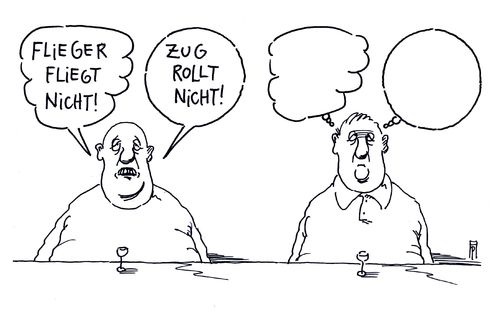 Cartoon: flug and roll (medium) by Andreas Prüstel tagged streik,bahn,lokführer,piloten,fluglotzen,einzelgewerkschaften,cartoon,karikatur,andreas,pruestel,streik,bahn,lokführer,piloten,fluglotzen,einzelgewerkschaften,cartoon,karikatur,andreas,pruestel