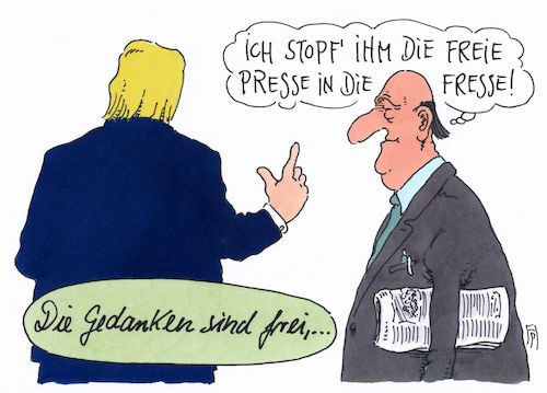 Cartoon: freie presse (medium) by Andreas Prüstel tagged usa,trump,medien,pressefreiheit,cartoon,karikatur,andreas,pruestel,usa,trump,medien,pressefreiheit,cartoon,karikatur,andreas,pruestel