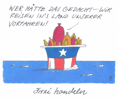 Cartoon: freihandelsabkommen (medium) by Andreas Prüstel tagged freihandel,freihandelabkommen,usa,europa,lebensmittel,genmanipulationen,cartoon,karikatur,andreas,pruestel,freihandel,freihandelabkommen,usa,europa,lebensmittel,genmanipulationen,cartoon,karikatur,andreas,pruestel