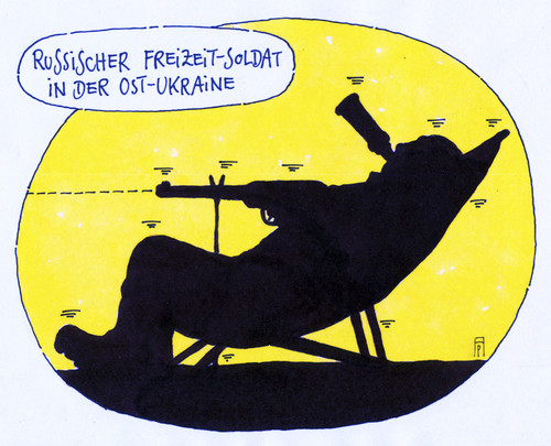 Cartoon: freizeitsoldat (medium) by Andreas Prüstel tagged ukraine,ostukraine,russland,konflikt,krieg,russische,armee,soldat,freizeit,freizeitsoldat,cartoon,karikatur,andreas,pruestel,ukraine,ostukraine,russland,konflikt,krieg,russische,armee,soldat,freizeit,freizeitsoldat,cartoon,karikatur,andreas,pruestel