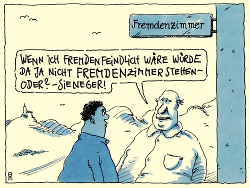 Cartoon: fremdenzimmer (medium) by Andreas Prüstel tagged flüchtlinge,asyl,flüchtlingszustrom,fremdenfeindlichkeit,pension,cartoon,karikatur,andreas,pruestel,flüchtlinge,asyl,flüchtlingszustrom,fremdenfeindlichkeit,pension,cartoon,karikatur,andreas,pruestel