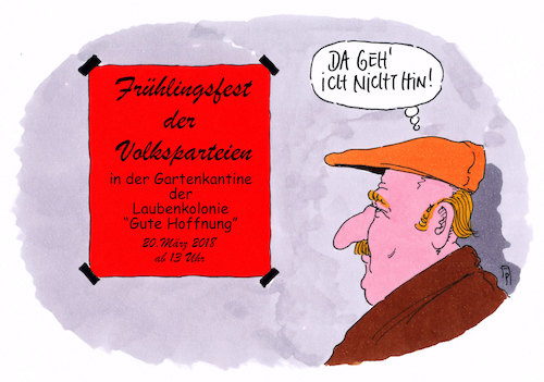 Cartoon: frühlingsfest (medium) by Andreas Prüstel tagged volksparteien,spd,cdu,bedeutungsverlust,frühlingsfest,frühlingsanfang,laubenkolonie,cartoon,karikatur,andreas,pruestel,volksparteien,spd,cdu,bedeutungsverlust,frühlingsfest,frühlingsanfang,laubenkolonie,cartoon,karikatur,andreas,pruestel