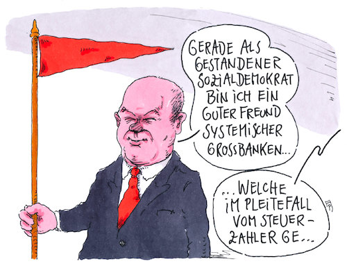 Cartoon: fusionist (medium) by Andreas Prüstel tagged deutsche,bank,commerzbank,fusion,olaf,scholz,spd,finanzminister,systemische,großbank,bankenpleiten,steuerzahler,cartoon,karikatur,andreas,pruestel,deutsche,bank,commerzbank,fusion,olaf,scholz,spd,finanzminister,systemische,großbank,bankenpleiten,steuerzahler,cartoon,karikatur,andreas,pruestel