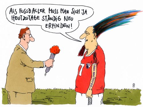 Cartoon: fußballer (medium) by Andreas Prüstel tagged fußball,fußballer,styling,cartoon,karikatur,andreas,pruestel,fußball,fußballer,styling,cartoon,karikatur,andreas,pruestel