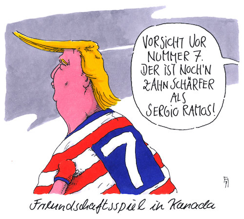 Cartoon: g7 kanada (medium) by Andreas Prüstel tagged g7,kanada,usa,trump,strafzölle,handelskrieg,konflikte,fußball,sergio,ramos,real,madrid,cartoon,karikatur,andreas,pruestel,g7,kanada,usa,trump,strafzölle,handelskrieg,konflikte,fußball,sergio,ramos,real,madrid,cartoon,karikatur,andreas,pruestel