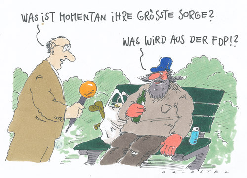 Cartoon: ganz unten (medium) by Andreas Prüstel tagged pruestel,andreas,karikatur,cartoon,obdachlosigkeit,meinungsumfrage,interview,niedergang,fdp,fdp,niedergang,interview,meinungsumfrage,obdachlosigkeit,cartoon,karikatur,andreas,pruestel