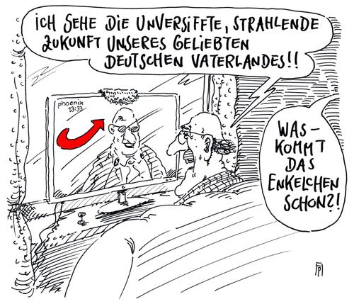 Cartoon: geliebtes vaterland (medium) by Andreas Prüstel tagged afd,parteitag,stuttgart,völkisch,vaterland,deutschland,zukunft,großeltern,enkel,rechtspopulismus,cartoon,karikatur,andreas,pruestel,afd,parteitag,stuttgart,völkisch,vaterland,deutschland,zukunft,großeltern,enkel,rechtspopulismus,cartoon,karikatur,andreas,pruestel