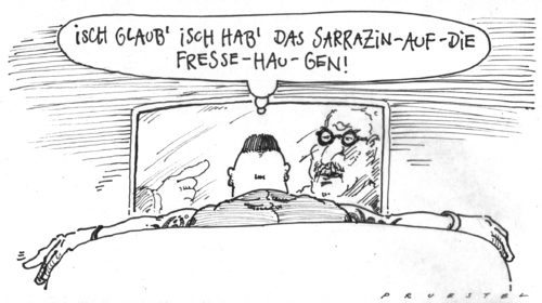 Cartoon: Gen au (medium) by Andreas Prüstel tagged sarrazin,zuwanderung,genetik,muslime,migranten,thilo sarrazin,zuwanderung,genetik,juden,muslime,migranten,thilo,sarrazin