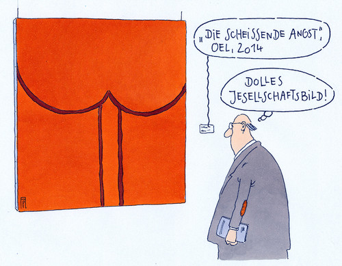 Cartoon: gesellschaftsbild (medium) by Andreas Prüstel tagged malerei,ausstellung,museum,gesellschaft,angst,scheißen,cartoon,karikatur,andreas,pruestel,malerei,ausstellung,museum,gesellschaft,angst,scheißen,cartoon,karikatur,andreas,pruestel