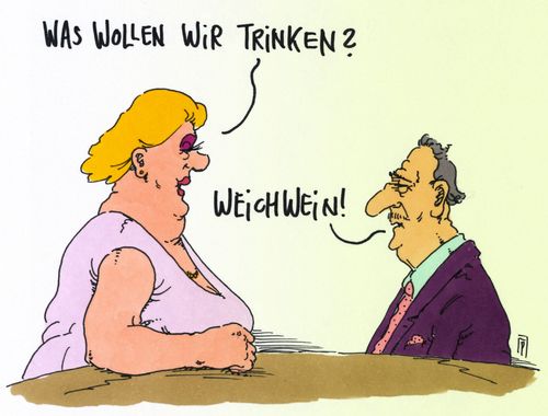 Cartoon: getränkewahl (medium) by Andreas Prüstel tagged getränk,date,paar,weißwein,weichheit,cartoon,karikatur,andreas,pruestel,getränk,date,paar,weißwein,weichheit,cartoon,karikatur,andreas,pruestel