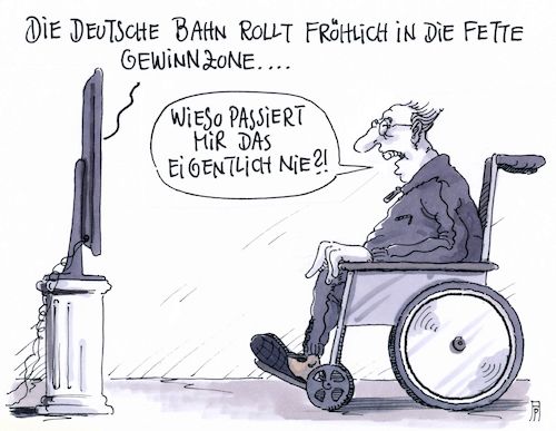 Cartoon: gewinnzone (medium) by Andreas Prüstel tagged deutsche,bahn,betriebsgewinn,cartoon,karikatur,andreas,pruestel,deutsche,bahn,betriebsgewinn,cartoon,karikatur,andreas,pruestel