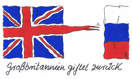 Cartoon: giftig (medium) by Andreas Prüstel tagged großbritannien,russland,mordanschlag,nervengift,cartoon,karikatur,andreas,pruestel,großbritannien,russland,mordanschlag,nervengift,cartoon,karikatur,andreas,pruestel