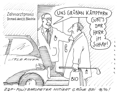 Cartoon: grünwelt (medium) by Andreas Prüstel tagged politbarometer,grüne,politbarometer,grüne