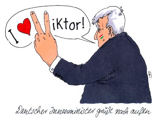 Cartoon: guter freund (medium) by Andreas Prüstel tagged parlamentswahlen,ungarn,viktor,orban,rechtspopulismus,innenminister,seehofer,cartoon,karikatur,andreas,pruestel,parlamentswahlen,ungarn,viktor,orban,rechtspopulismus,innenminister,seehofer,cartoon,karikatur,andreas,pruestel