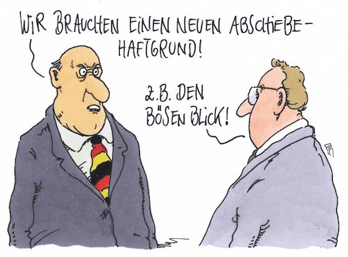 Cartoon: haftgrund (medium) by Andreas Prüstel tagged islamisten,terror,gefährder,abschiebung,abschiebungshaftgründe,böser,blick,cartoon,karikatur,andreas,pruestel,islamisten,terror,gefährder,abschiebung,abschiebungshaftgründe,böser,blick,cartoon,karikatur,andreas,pruestel