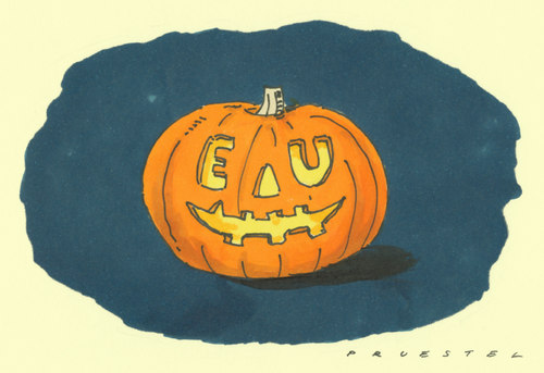 Cartoon: halloween (medium) by Andreas Prüstel tagged halloween,europäischeunion,eu,finanzkrise,eurokrise,halloween,eu,finanzkrise,eurokrise