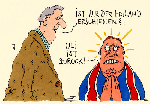 Cartoon: heiland (medium) by Andreas Prüstel tagged uli,hoeneß,haftentlassung,steuerschuldner,fc,bayern,münchen,heiland,cartoon,karikatur,andreas,pruestel,uli,hoeneß,haftentlassung,steuerschuldner,fc,bayern,münchen,heiland,cartoon,karikatur,andreas,pruestel