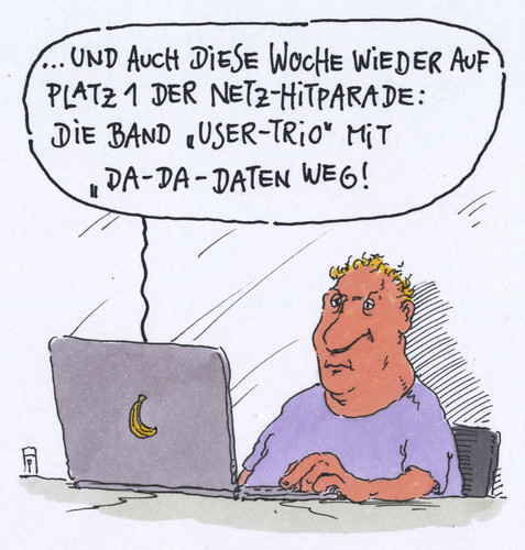 Cartoon: hitparade (medium) by Andreas Prüstel tagged internet,hitparade,daten,datenklau,user,laptop,trio,band,dadada,cartoon,karikatur,andreas,pruestel,internet,hitparade,daten,datenklau,user,laptop,trio,band,dadada,cartoon,karikatur,andreas,pruestel