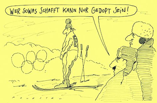 Cartoon: hochleistungssport (medium) by Andreas Prüstel tagged winterolympiade,skilanglauf,doping,cartoon,karikatur,andreas,pruestel,winterolympiade,skilanglauf,doping,cartoon,karikatur,andreas,pruestel