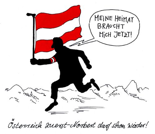 Cartoon: hofer reloaded (medium) by Andreas Prüstel tagged österreich,präsidentschaftswahlen,wiederholung,norbert,hofer,fpö,rechtspopulisten,fremdenfeindlichkeit,eufeindlichkeit,heimattümelei,nationalismus,cartoon,karikatur,andreas,pruestel,österreich,präsidentschaftswahlen,wiederholung,norbert,hofer,fpö,rechtspopulisten,fremdenfeindlichkeit,eufeindlichkeit,heimattümelei,nationalismus,cartoon,karikatur,andreas,pruestel