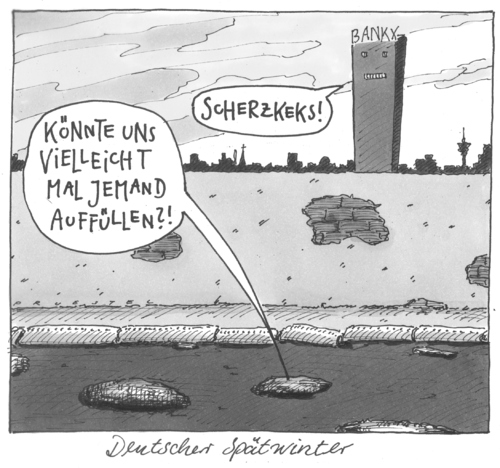 Cartoon: im land der löcher (medium) by Andreas Prüstel tagged winterschäden,arme,kommunen,oben,und,unten,winterschäden,arme,kommunen,oben,und,unten,winter,scherzkeks,scherz,bank,banken