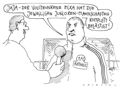 Cartoon: imma schlimma (medium) by Andreas Prüstel tagged bischof,mixa,sexuellebelästigung,katholischekirche,bischof,mixa,sexuelle belästigung,katholische kirche,kirche,religion,skandal,sexuelle,belästigung,katholische