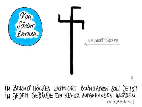 Cartoon: in bornhagen (medium) by Andreas Prüstel tagged bayern,söder,christenkreuz,thüringen,bornhagen,höcke,afd,rechtsradikal,hakenkreuz,cartoon,karikatur,andreas,pruestel,bayern,söder,christenkreuz,thüringen,bornhagen,höcke,afd,rechtsradikal,hakenkreuz,cartoon,karikatur,andreas,pruestel