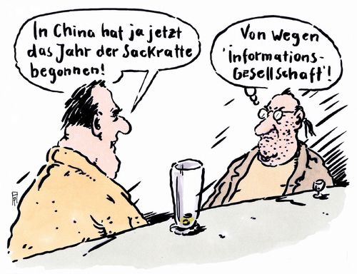 Cartoon: in china (medium) by Andreas Prüstel tagged china,neujahr,jahr,des,affen,sackratten,informationsgesellschaft,cartoon,karikatur,andreas,pruestel,china,neujahr,jahr,des,affen,sackratten,informationsgesellschaft,cartoon,karikatur,andreas,pruestel