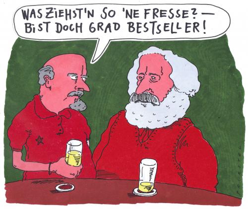 Cartoon: in der wirtschaft (medium) by Andreas Prüstel tagged marx,lenin,kneipe,cartoon,cartoons,karl marx,bestseller,kapital,geld,wirtschaft,wirtschaftskrise,finanzen,finanzkrise,kapitalismus,lenin,kneipe,krise,gewinner,verfilmung,verfilmt,schriftsteller,autor,literatur,philosophie,philosoph,karl,marx