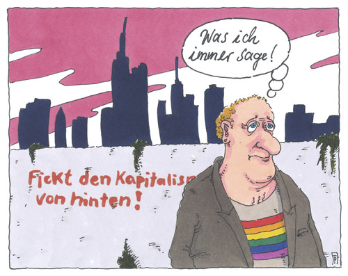 Cartoon: in mainhattan (medium) by Andreas Prüstel tagged frankfurt,am,main,mainhattan,skyline,banken,kapitalismus,regenbogenfahne,toleranz,vielfalt,hoffnung,frieden,kapitalismuskritik,ficken,parole,cartoon,karikatur,andreas,pruestel,frankfurt,am,main,mainhattan,skyline,banken,kapitalismus,regenbogenfahne,toleranz,vielfalt,hoffnung,frieden,kapitalismuskritik,ficken,parole,cartoon,karikatur,andreas,pruestel