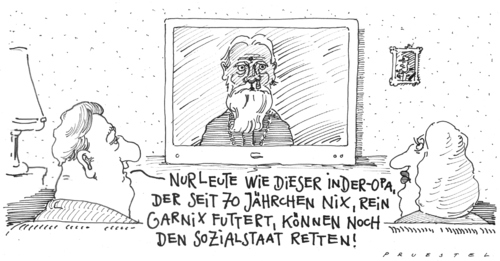 Cartoon: indische lösung (medium) by Andreas Prüstel tagged indien,rätsel,wunder,sozialstaat,indien,rätsel,wunder