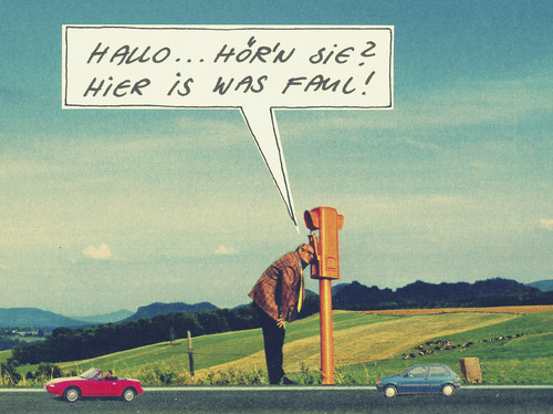 Cartoon: irritation (medium) by Andreas Prüstel tagged autobahn,cartoon,collage,andreas,pruestel,autobahn,cartoon,collage,andreas,pruestel