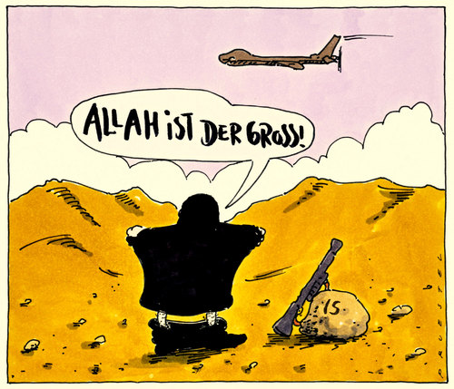 Cartoon: is-zipfel (medium) by Andreas Prüstel tagged is,kämpfer,terror,krieg,syrien,allah,drohnen,ist,groß,cartoon,karikatur,andreas,pruestel,is,kämpfer,terror,krieg,syrien,allah,drohnen,ist,groß,cartoon,karikatur,andreas,pruestel