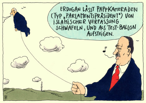 Cartoon: islamische verfassung (medium) by Andreas Prüstel tagged türkei,erdogan,islamische,verfassung,parlamentspräsident,kahraman,testballon,pappkamerad,gottestaat,islam,cartoon,karikatur,andreas,pruestel,türkei,erdogan,islamische,verfassung,parlamentspräsident,kahraman,testballon,pappkamerad,gottestaat,islam,cartoon,karikatur,andreas,pruestel