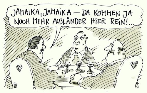 Cartoon: jamaika (medium) by Andreas Prüstel tagged bundestagswahl,koalitionen,jamaika,cdu,csu,grüne,fdp,rechtspopulisten,nationalisten,rassisten,afd,fremdenfeindlichkeit,cartoon,karikatur,andreas,pruestel,bundestagswahl,koalitionen,jamaika,cdu,csu,grüne,fdp,rechtspopulisten,nationalisten,rassisten,afd,fremdenfeindlichkeit,cartoon,karikatur,andreas,pruestel