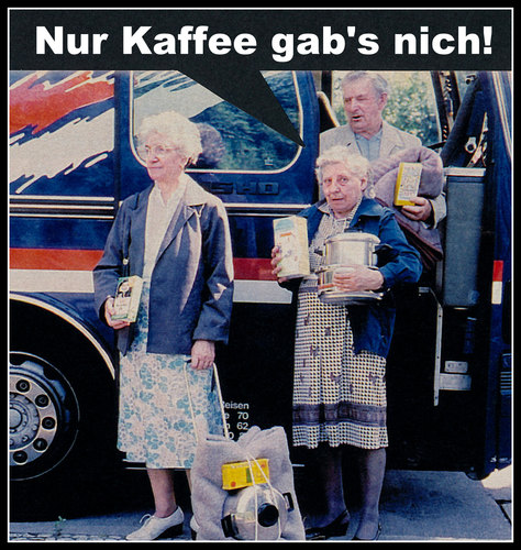 Cartoon: kaffeefahrt (medium) by Andreas Prüstel tagged kaffee,kaffeefahrt,rentner,senioren,cartoon,collage,andreas,pruestel